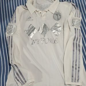 White/Silver Adidas Sporting KC jersey